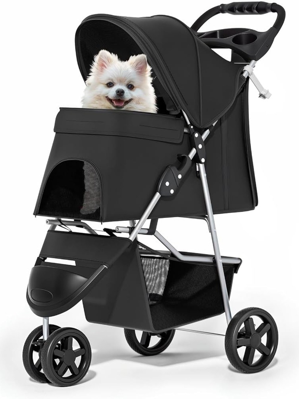 LARGE MIDNIGHT BLACK PET STROLLER 🐾🖤🐶